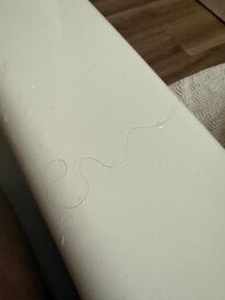 Long black hairs in the bathtub