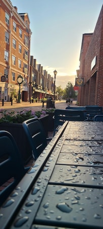 View of Essex Street from in front of the hotel.