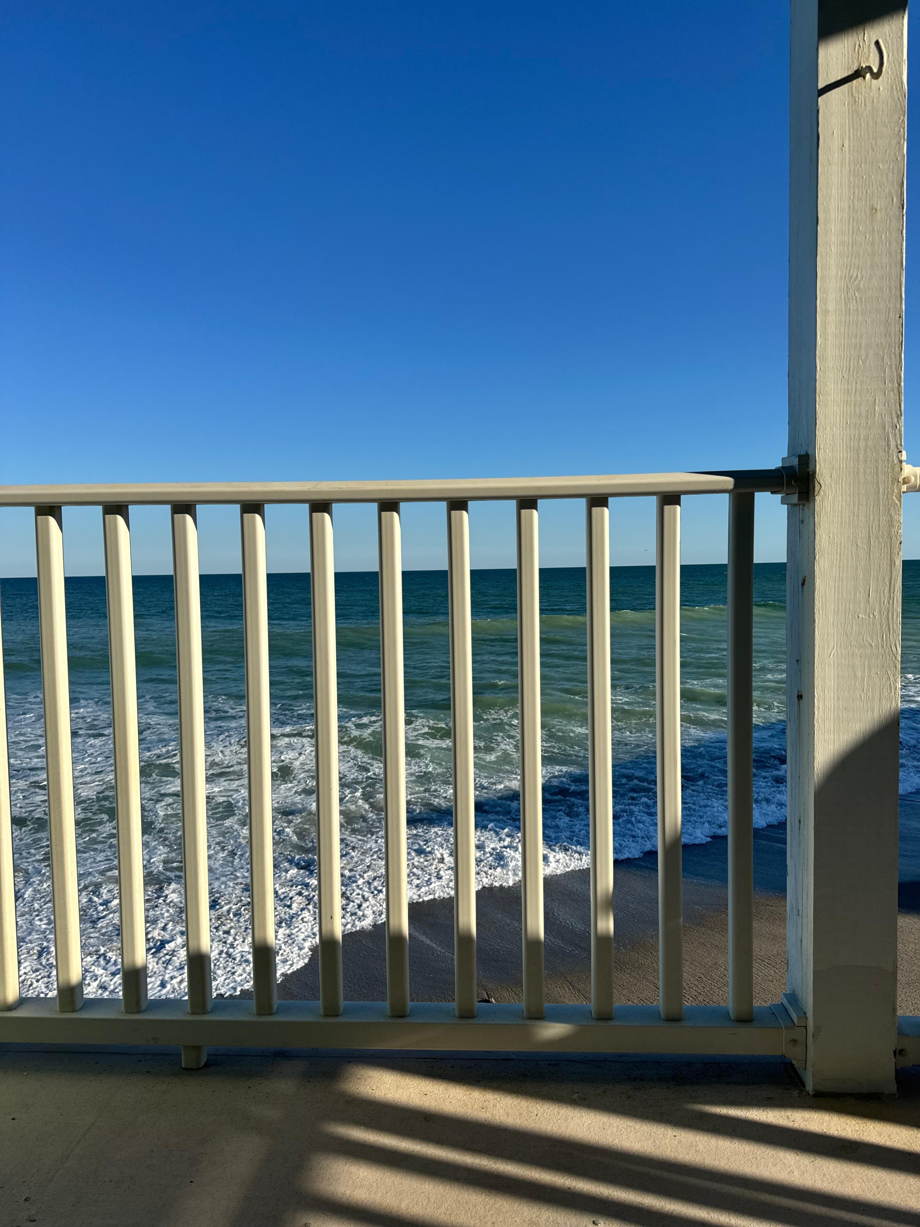 From the chair on the balcony.