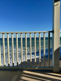 From the chair on the balcony.