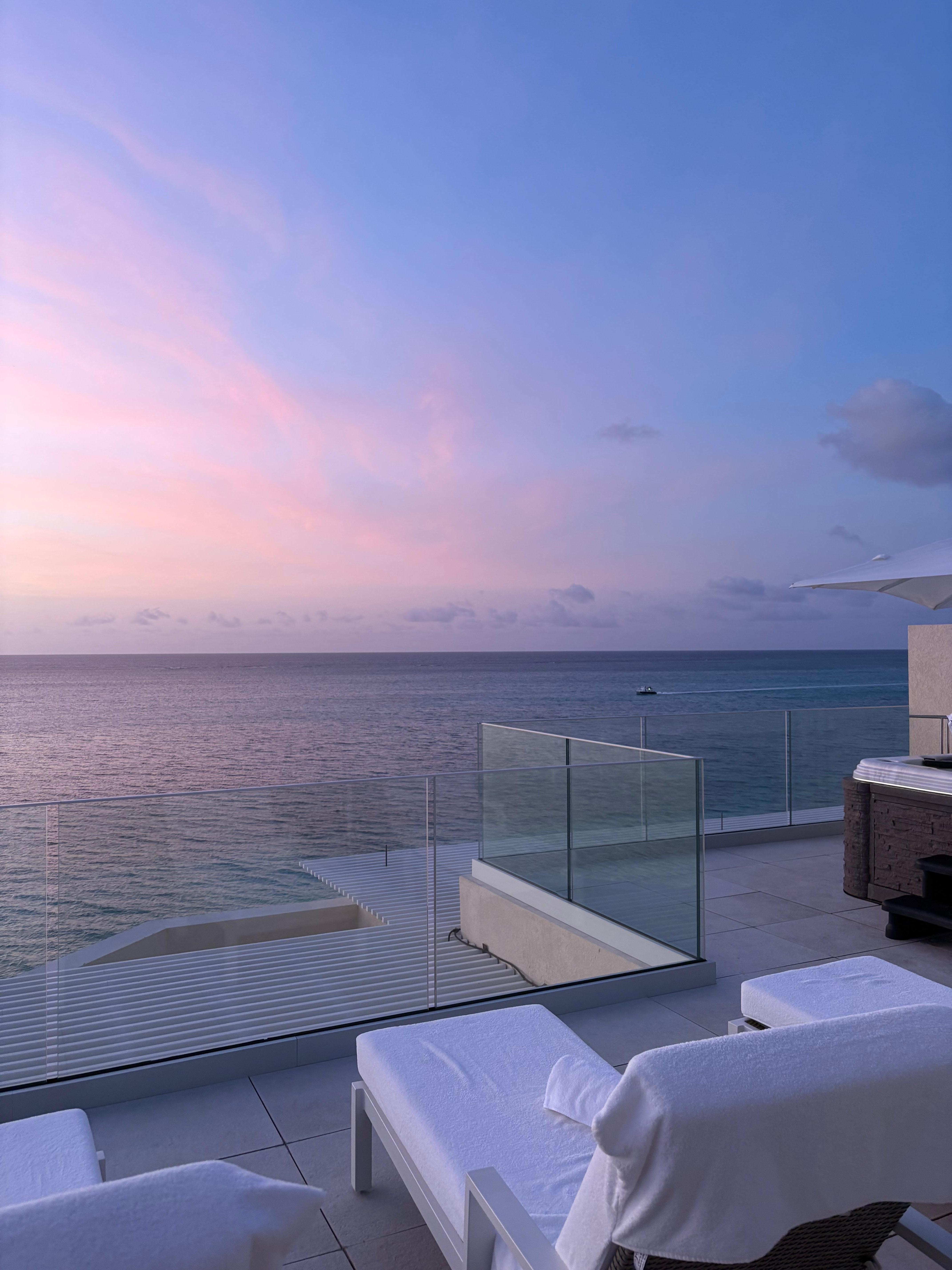 Sunset view from the rooftop bar
