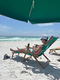 Beach with beach service