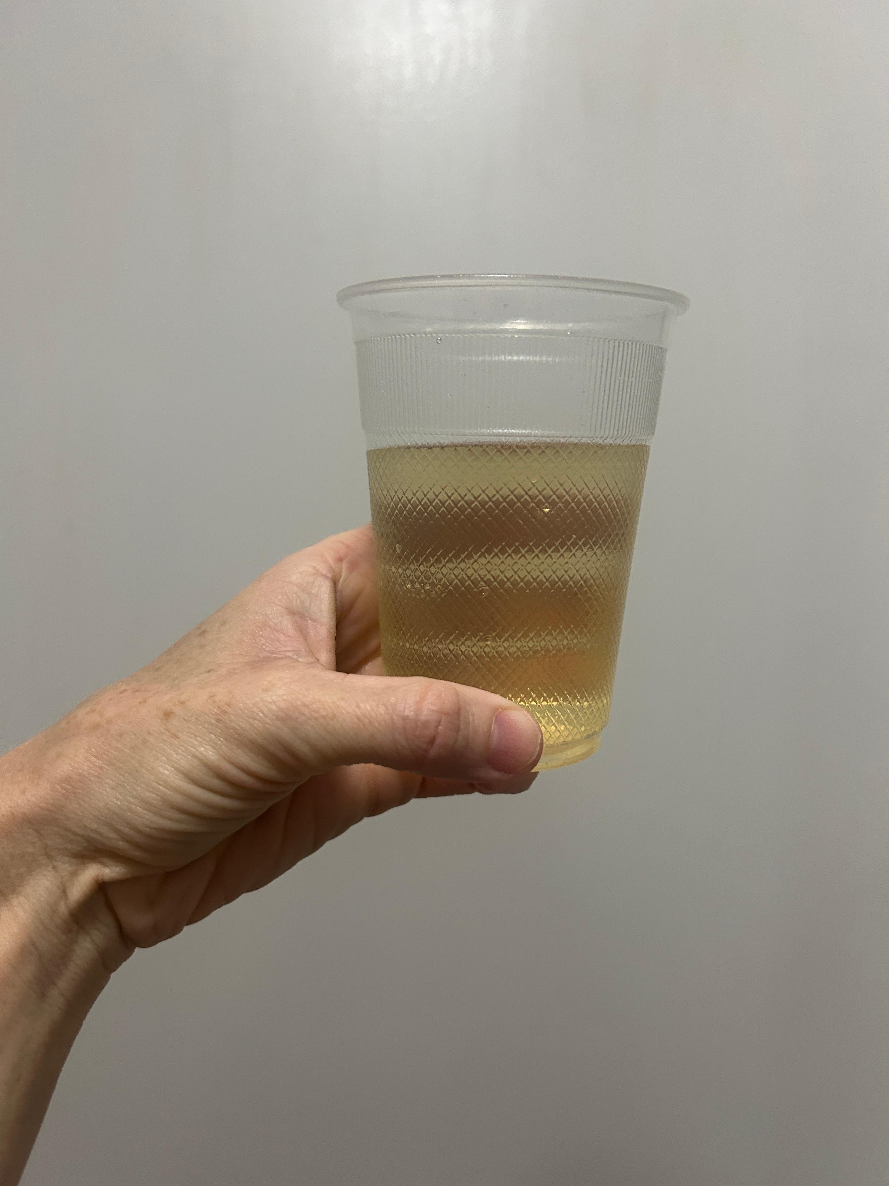 Water from one of the room’s faucets. So disgusting. 