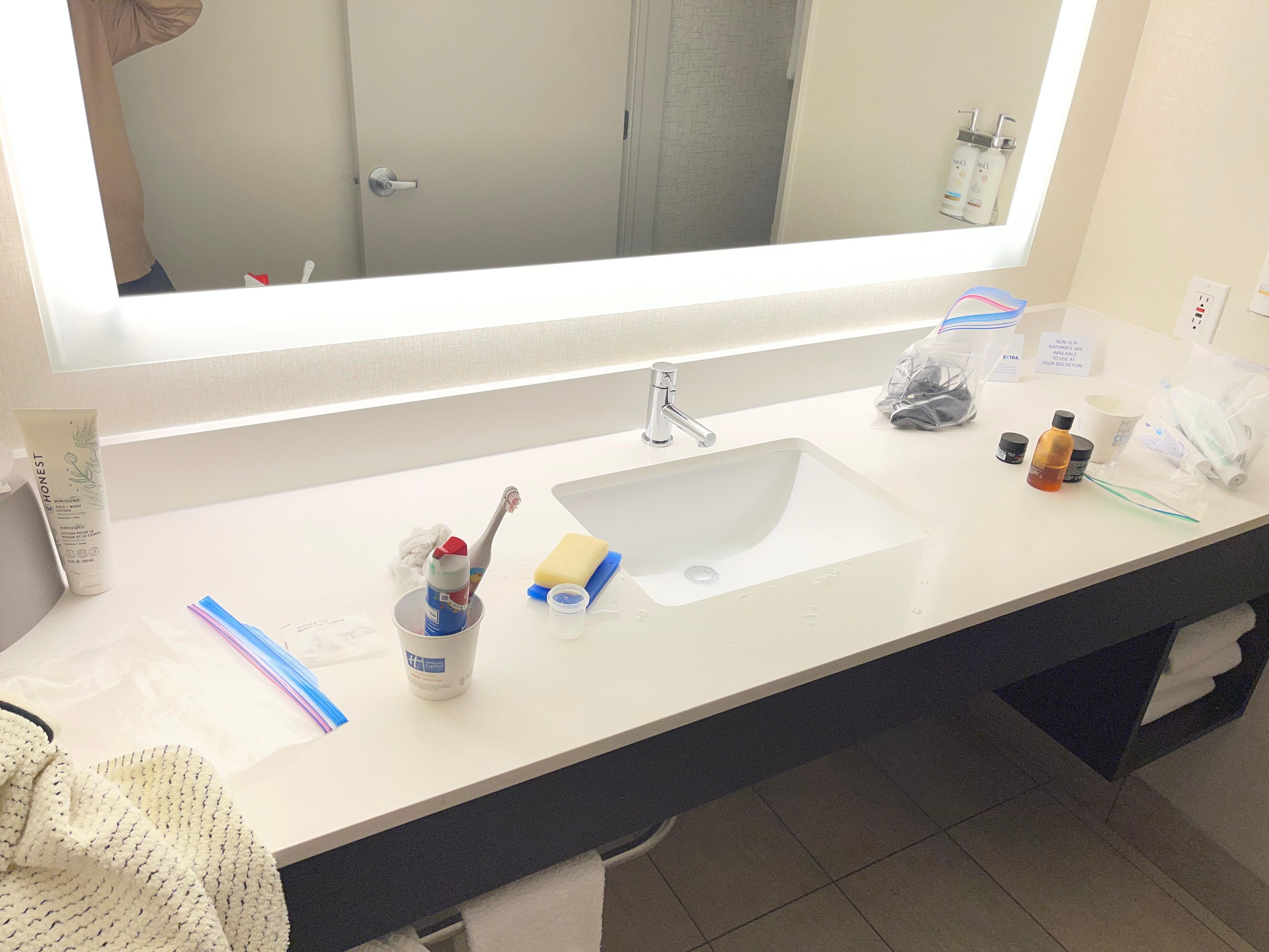 No soup, no glasses, no toothpaste and toothbrush, mouth wash 