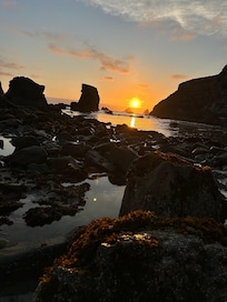 Sunset on private beach