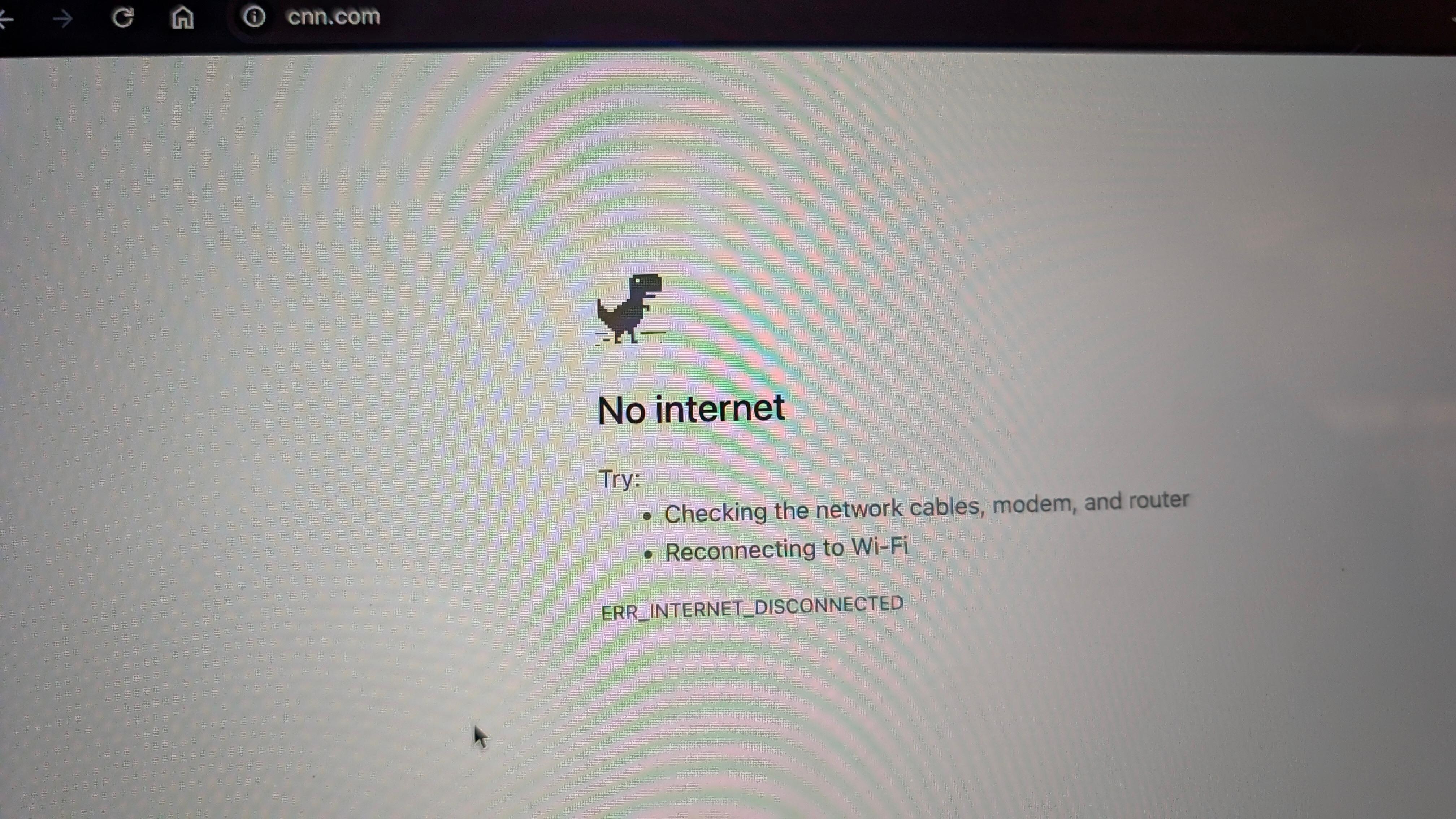 The browser doesn't bring up the page where you prove you're a guest and complete getting access