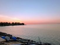 Beautiful morning sunrise from lakeside deck!