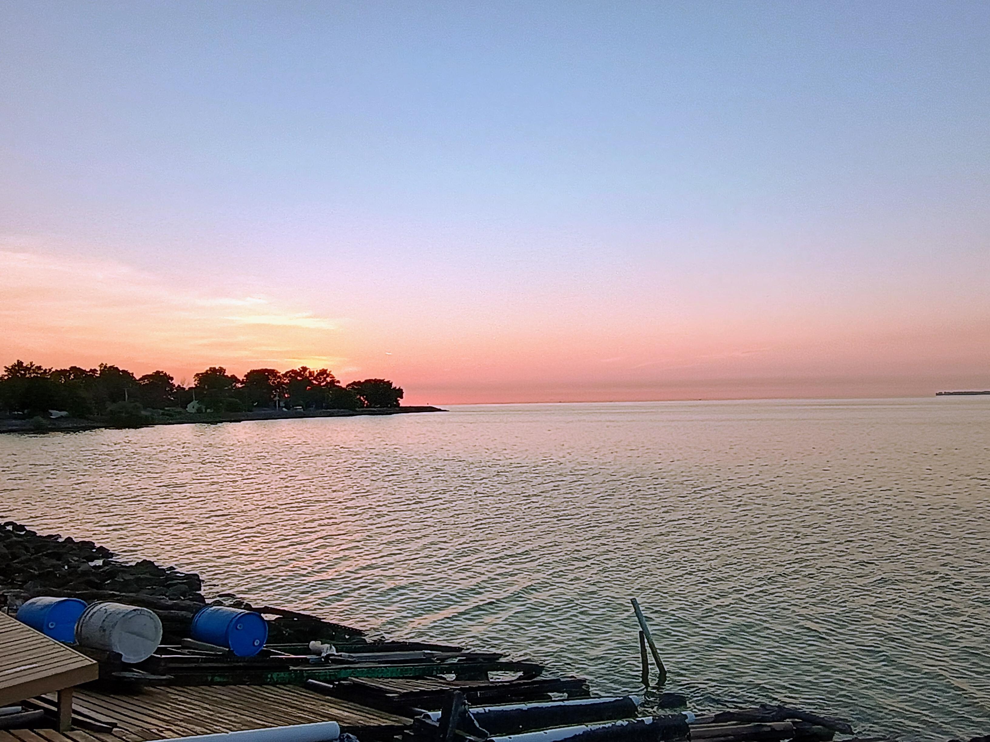 Beautiful morning sunrise from lakeside deck!