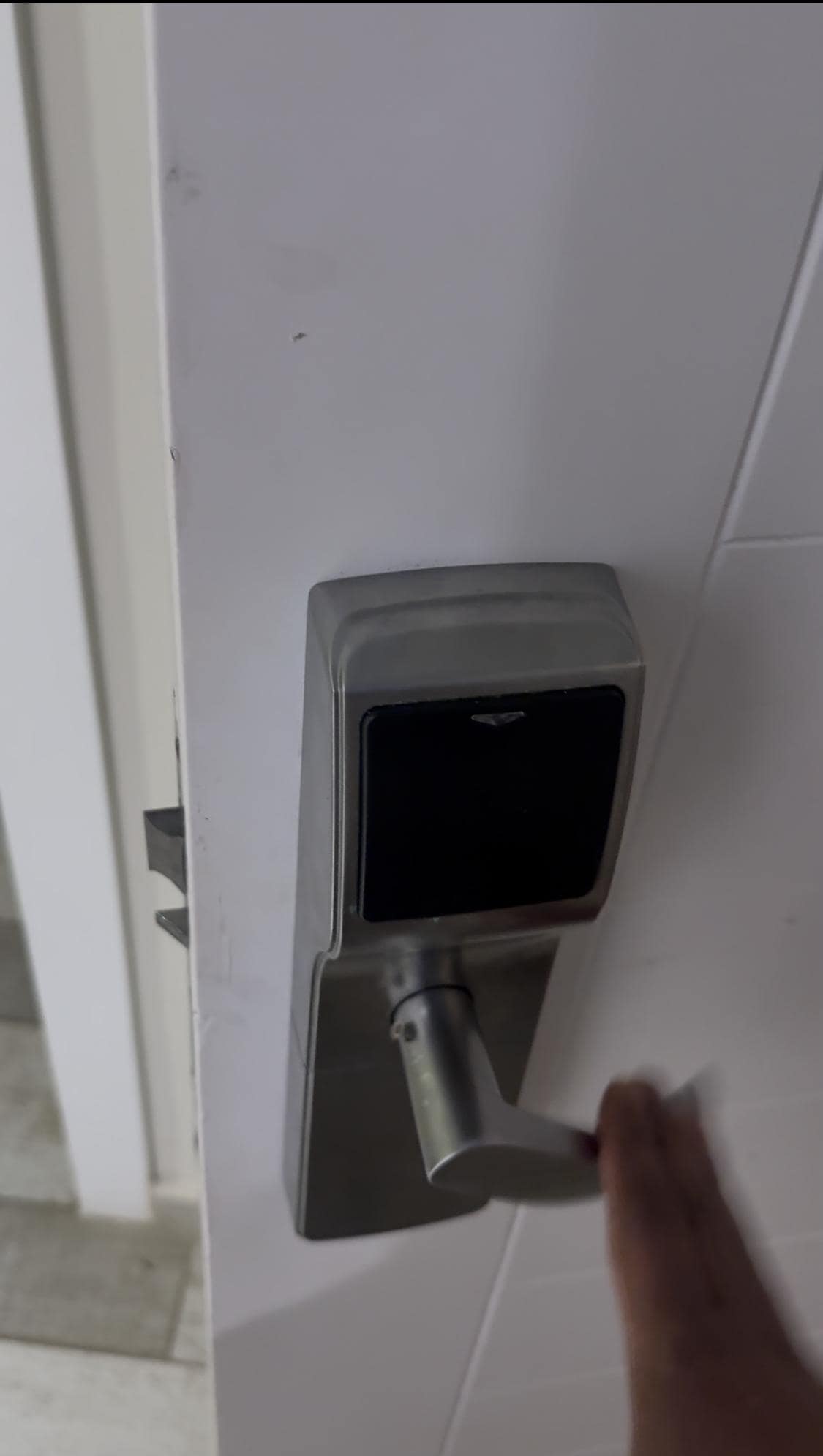 Damaged main door lock.