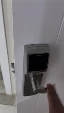 Damaged main door lock.