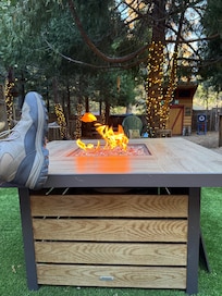Cocktails by the outdoor fire pit