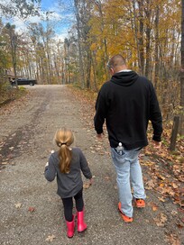 Coming back from our hike on the walking trail