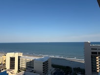 The view from the condo balcony…5 minute walk to the beach.