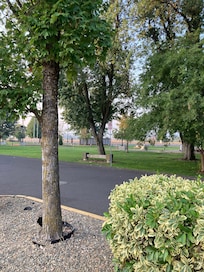 Tiny park to Honor Veterans. Best to go during the day poor lighting.