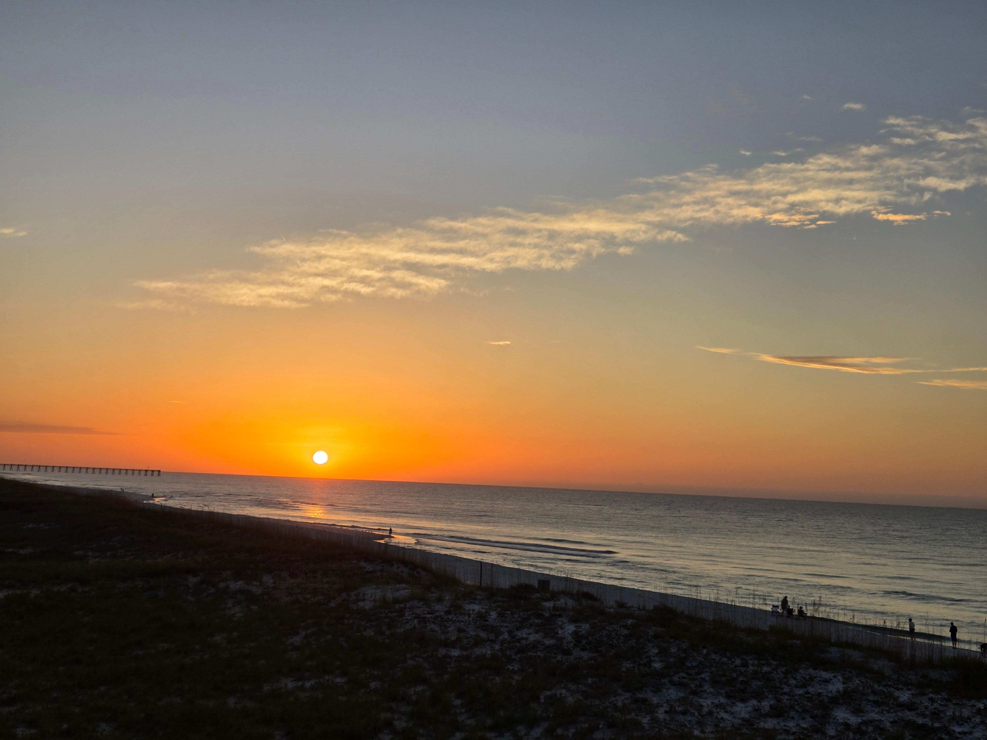Beautiful sunrise from the balcony.