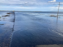 Looking across causeway at high tide
