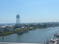 Driving over the bridge view