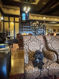 Beautifully restored and (most importantly) comfortable lobby