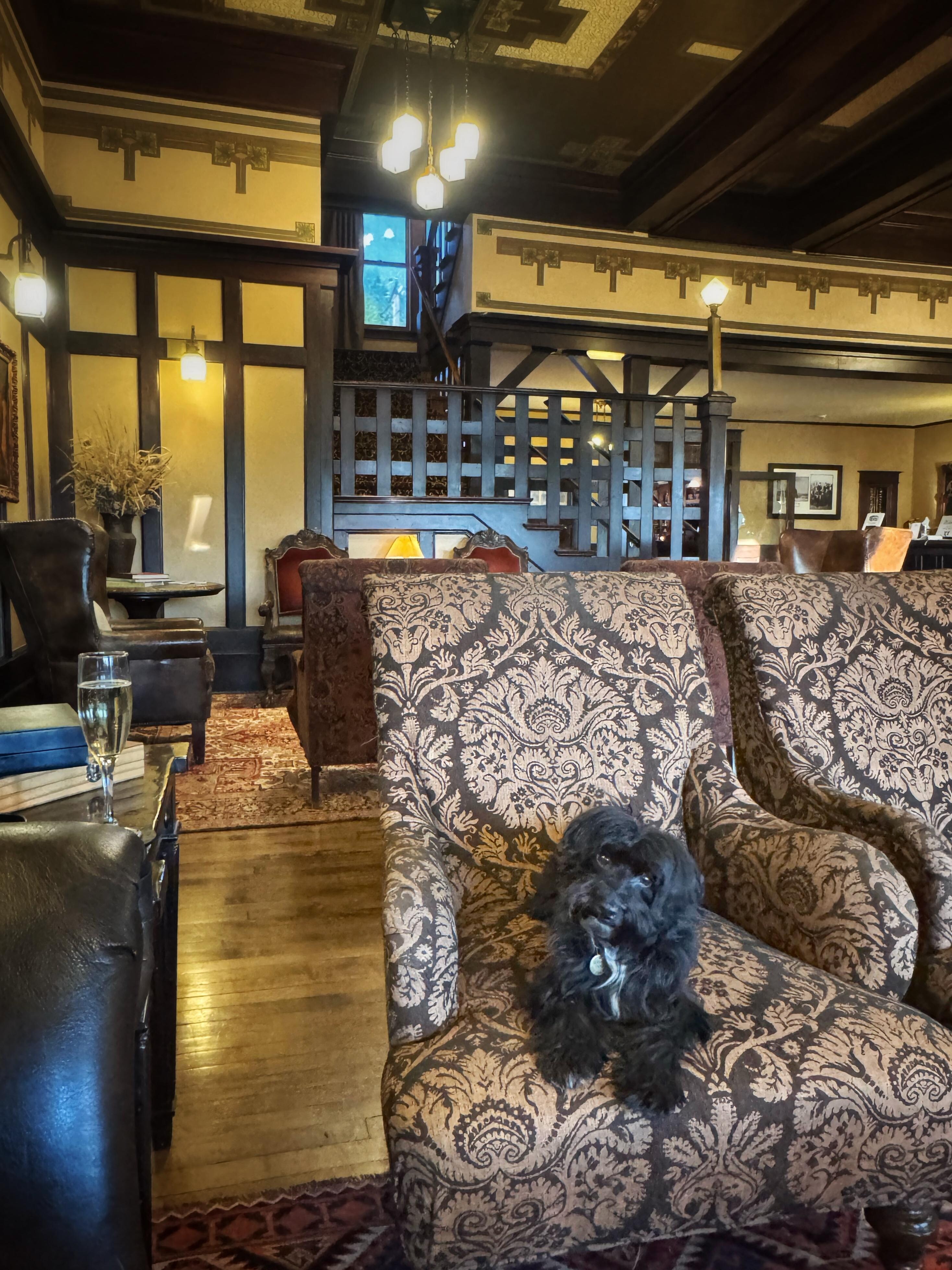 Beautifully restored and (most importantly) comfortable lobby