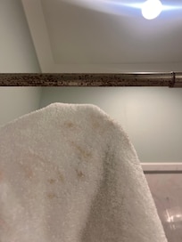 Many things including fixtures in bathrooms had rust or black things on them that came off on towels