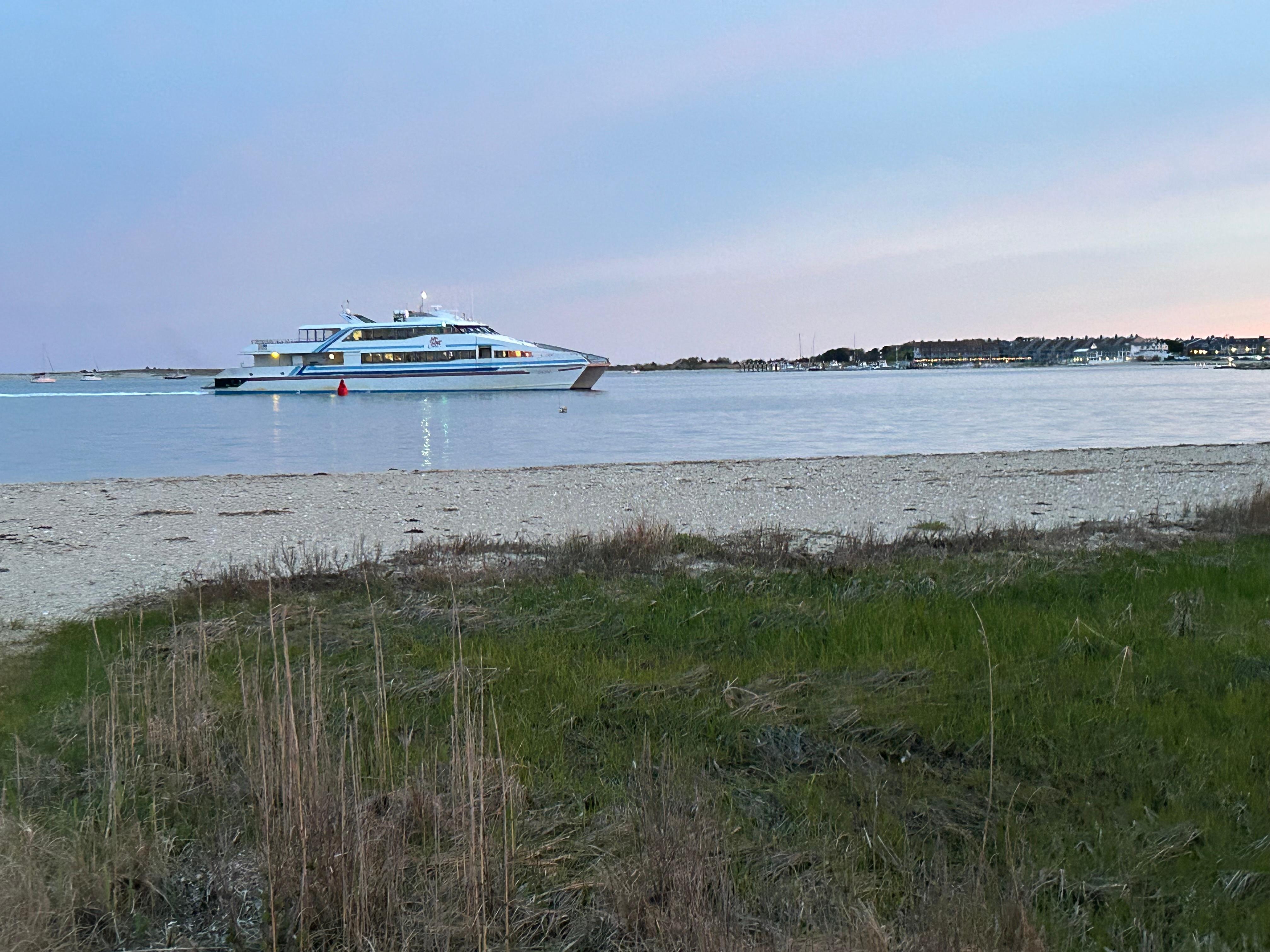 Same beach with view of the ferries that cross to and from Nantucket and Martha’s Vineyard to Hyannis Port