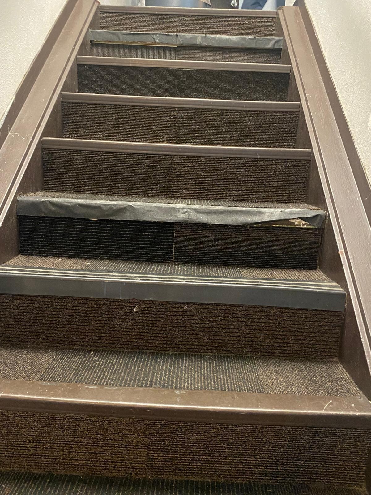 The staircase is ripped