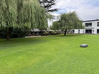 The garden and the lawn robot.
