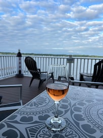 Happy Hour and sunset from the deck.