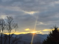 Sunset off the porch straight out the door.