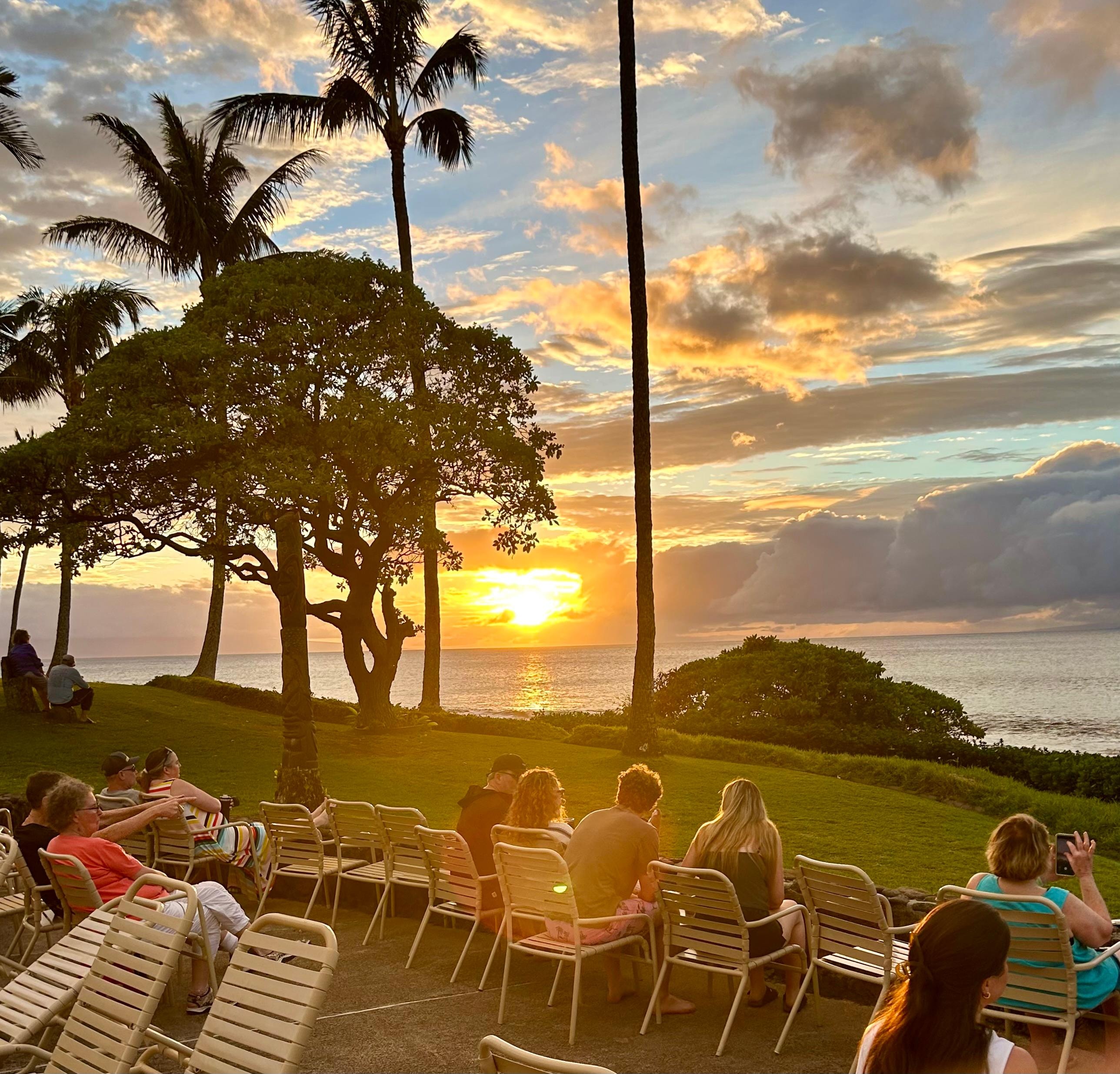 Evening sunset from the lower pool patio