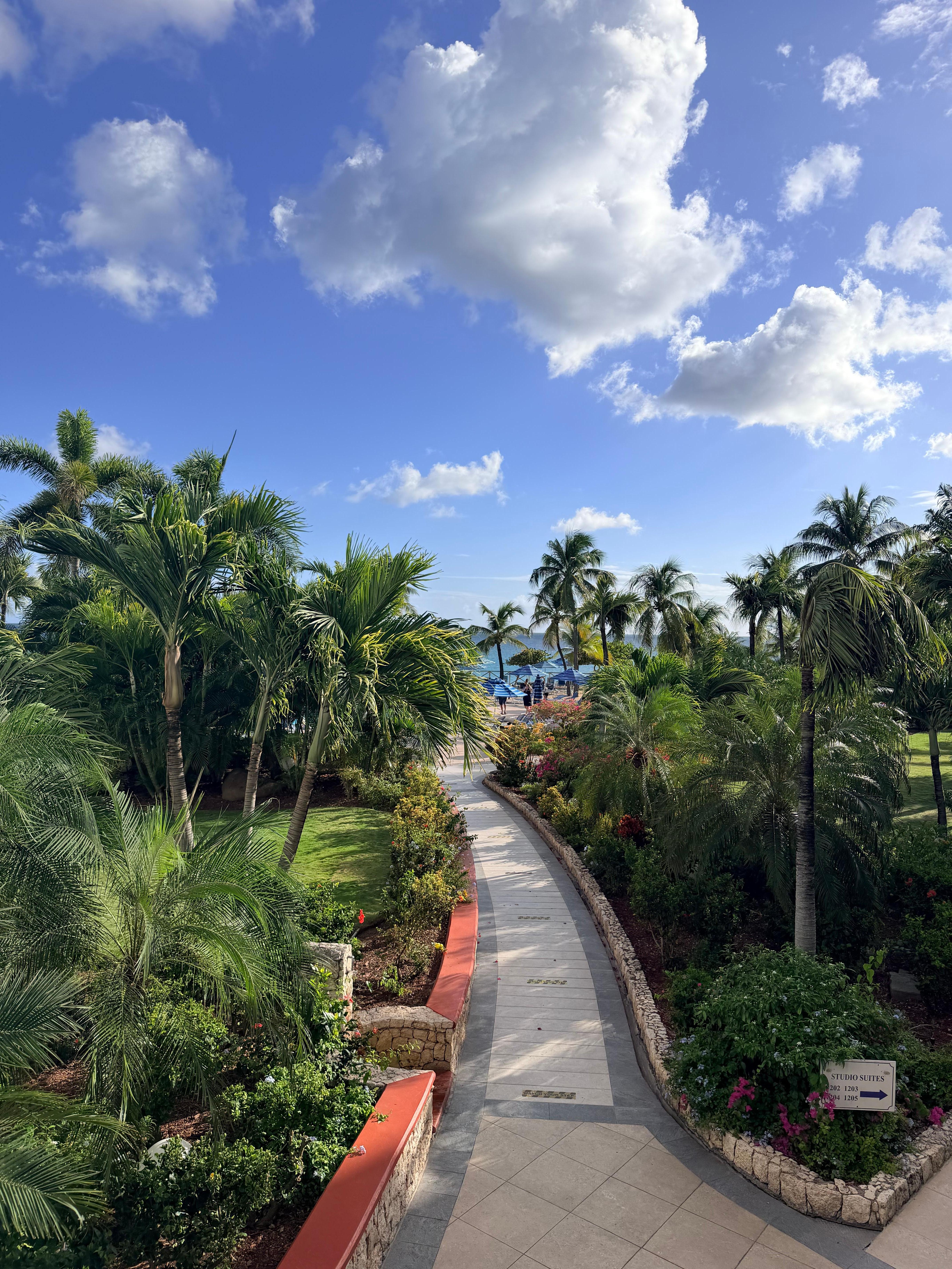 View towards beach from the lobby