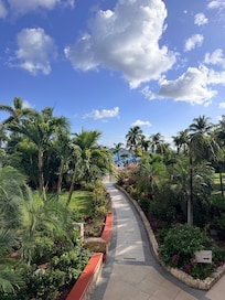 View towards beach from the lobby