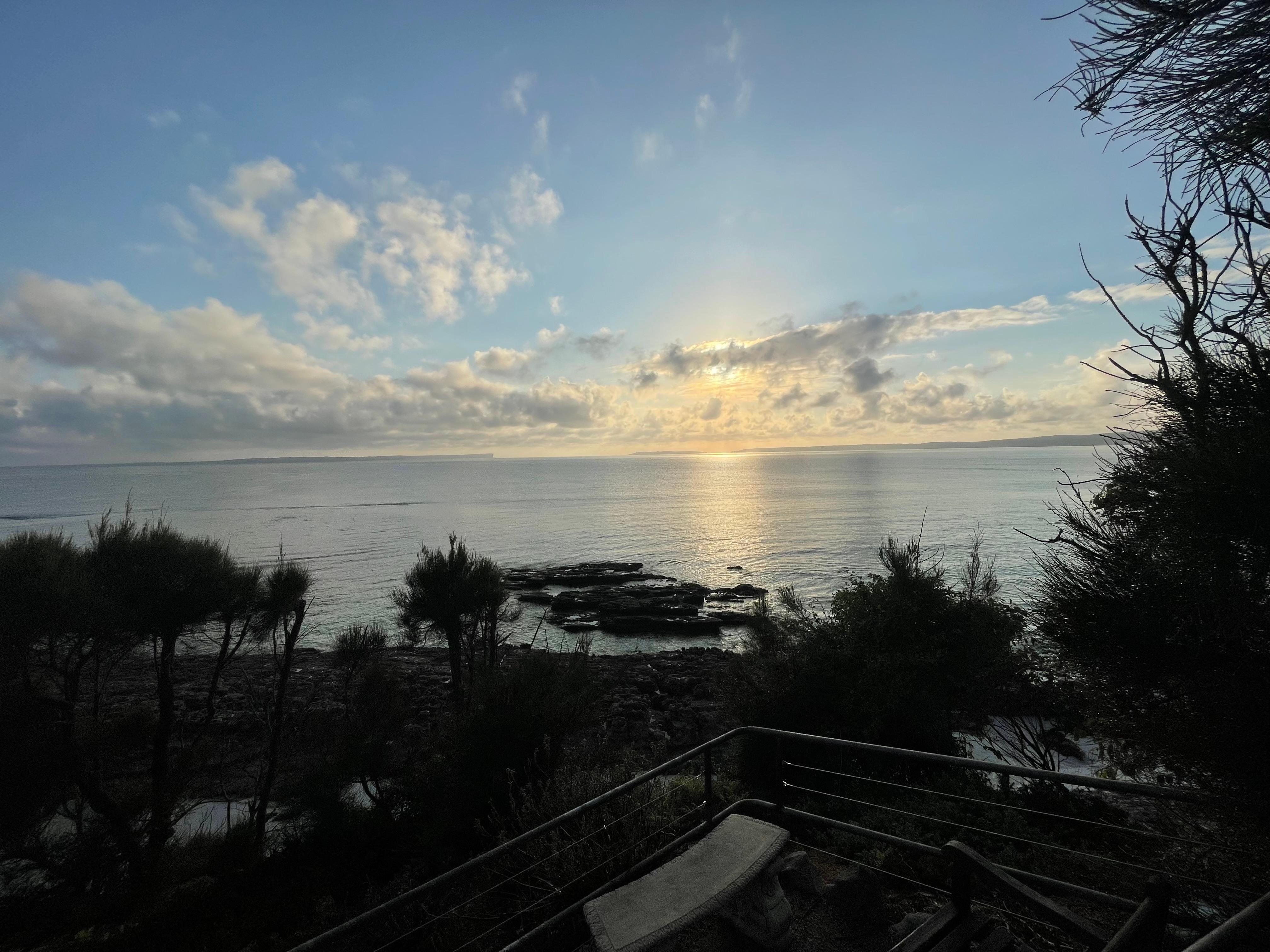 View from the seat near the stairs.