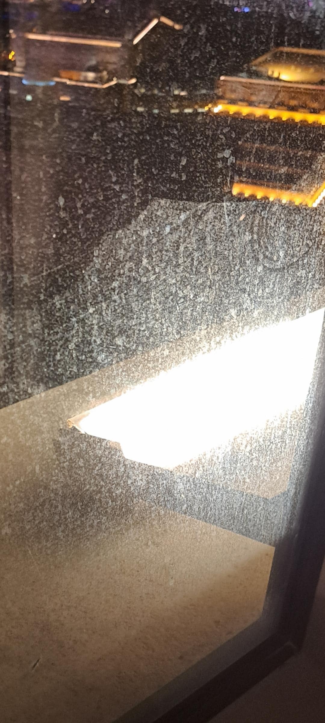 Picture of dirty window which greatly detracted from the view. Who knows when was the last time this was cleaned.