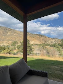 View outside of cabin.