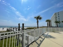 View from pool to beach