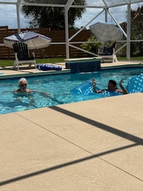 In the pool.