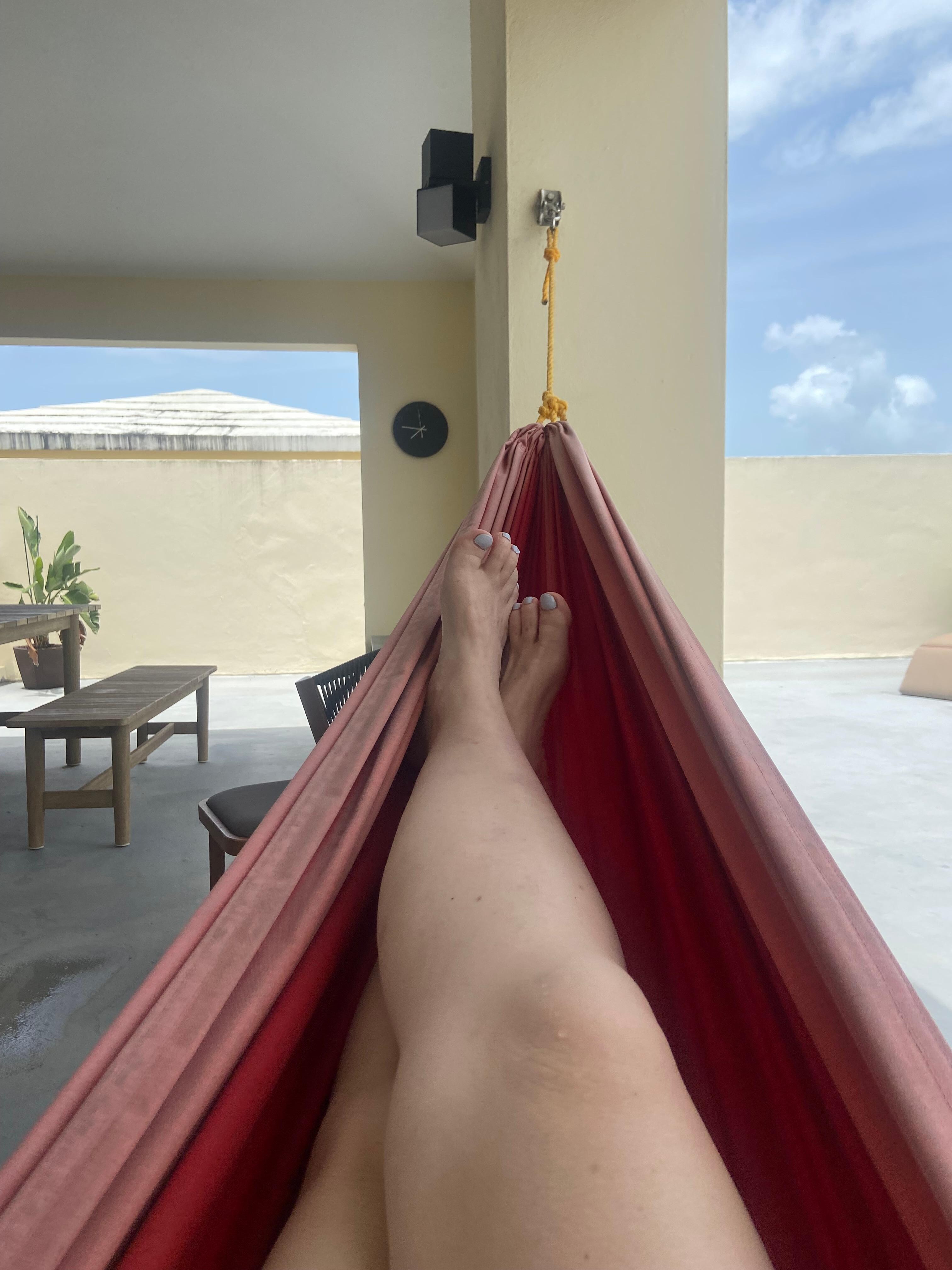 Chillin' on the rooftop deck.