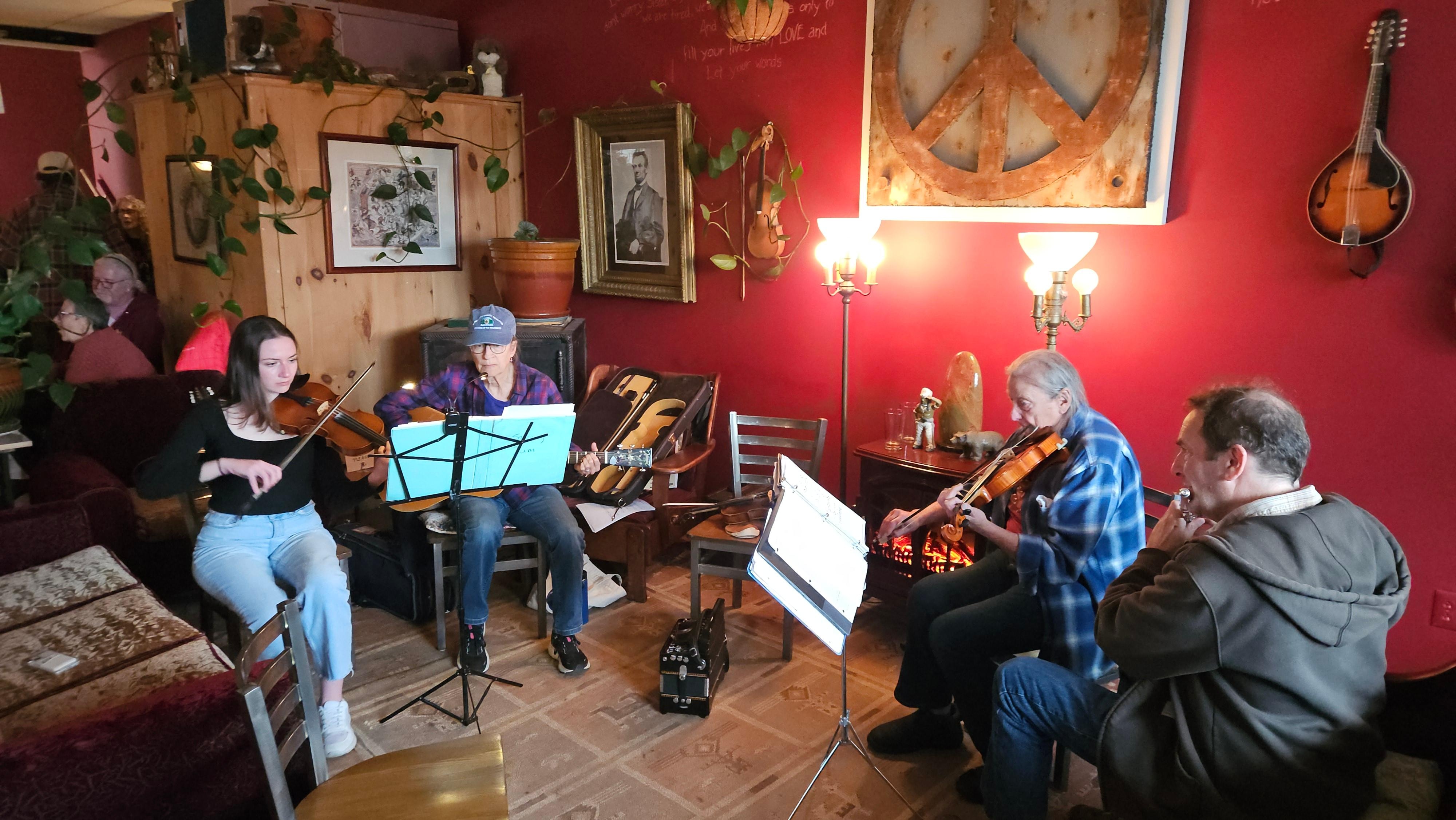 The weekly, celtic jam happening at the Lubec Brewey, a couple doors down from the Inn. 