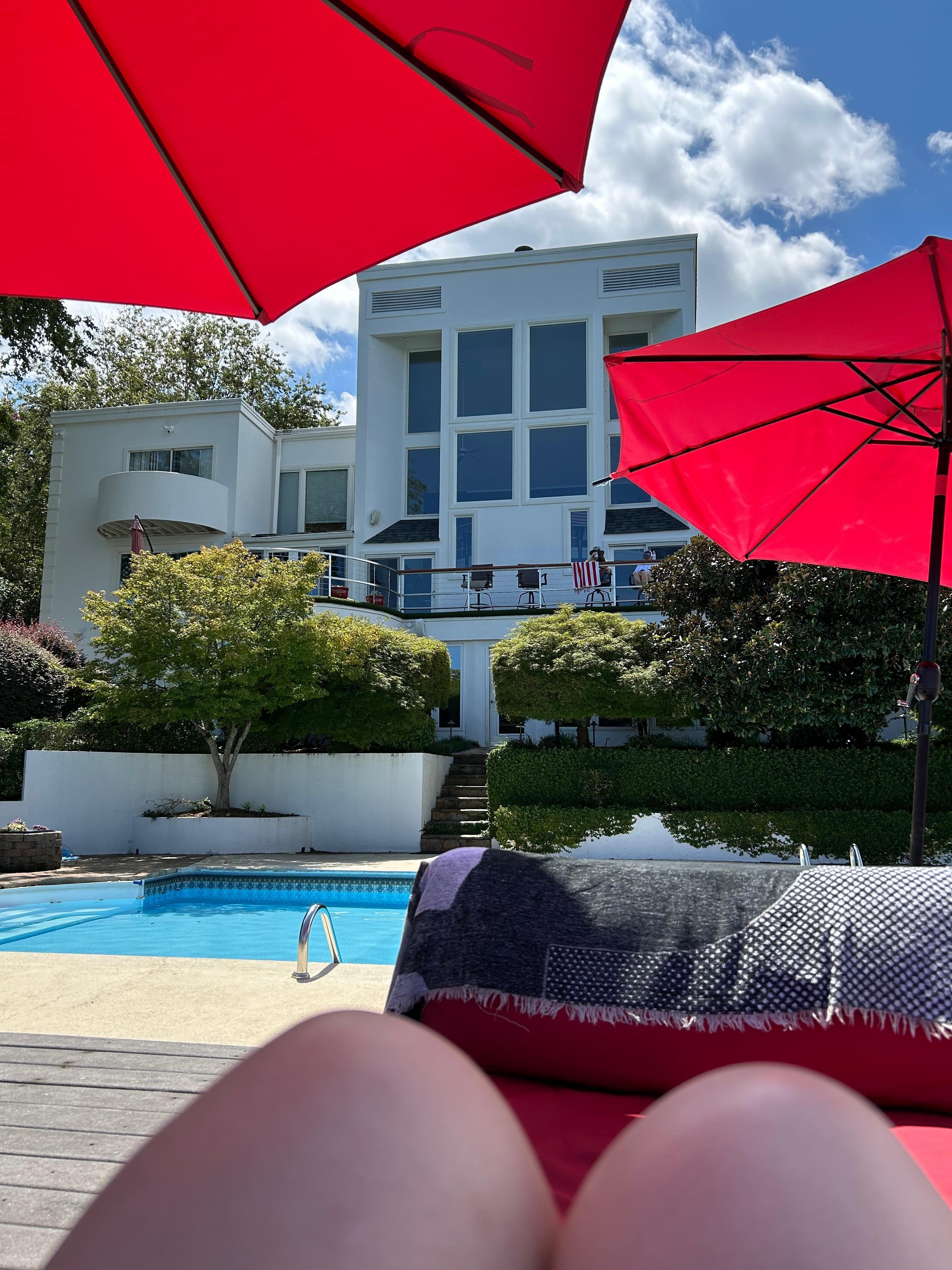 View of house from the pool deck