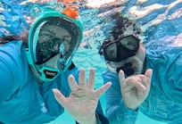 Snorkeling in the bay in front of Whistling Duck