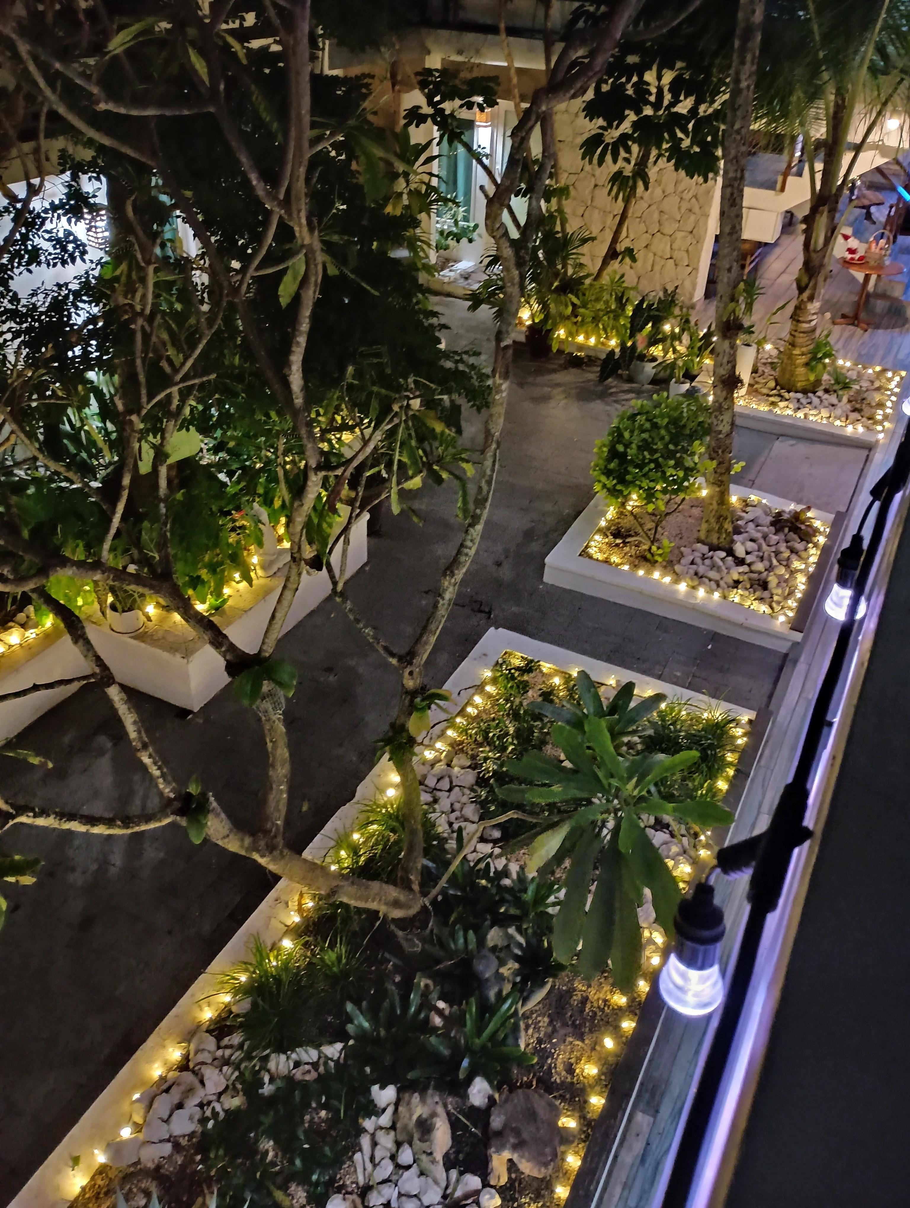 Inside courtyard at night