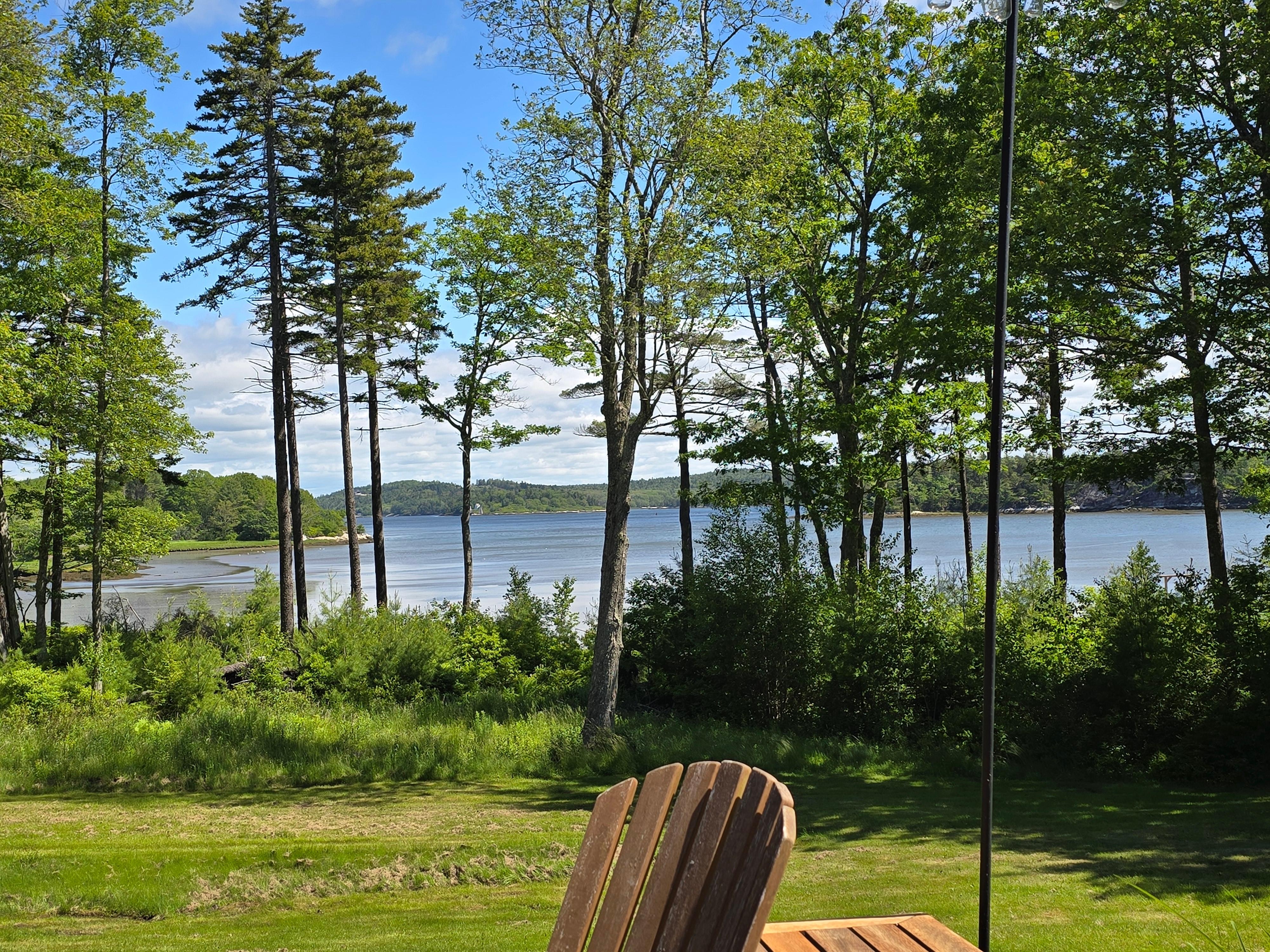View of Wyman Bay & Kennebec River from deck.