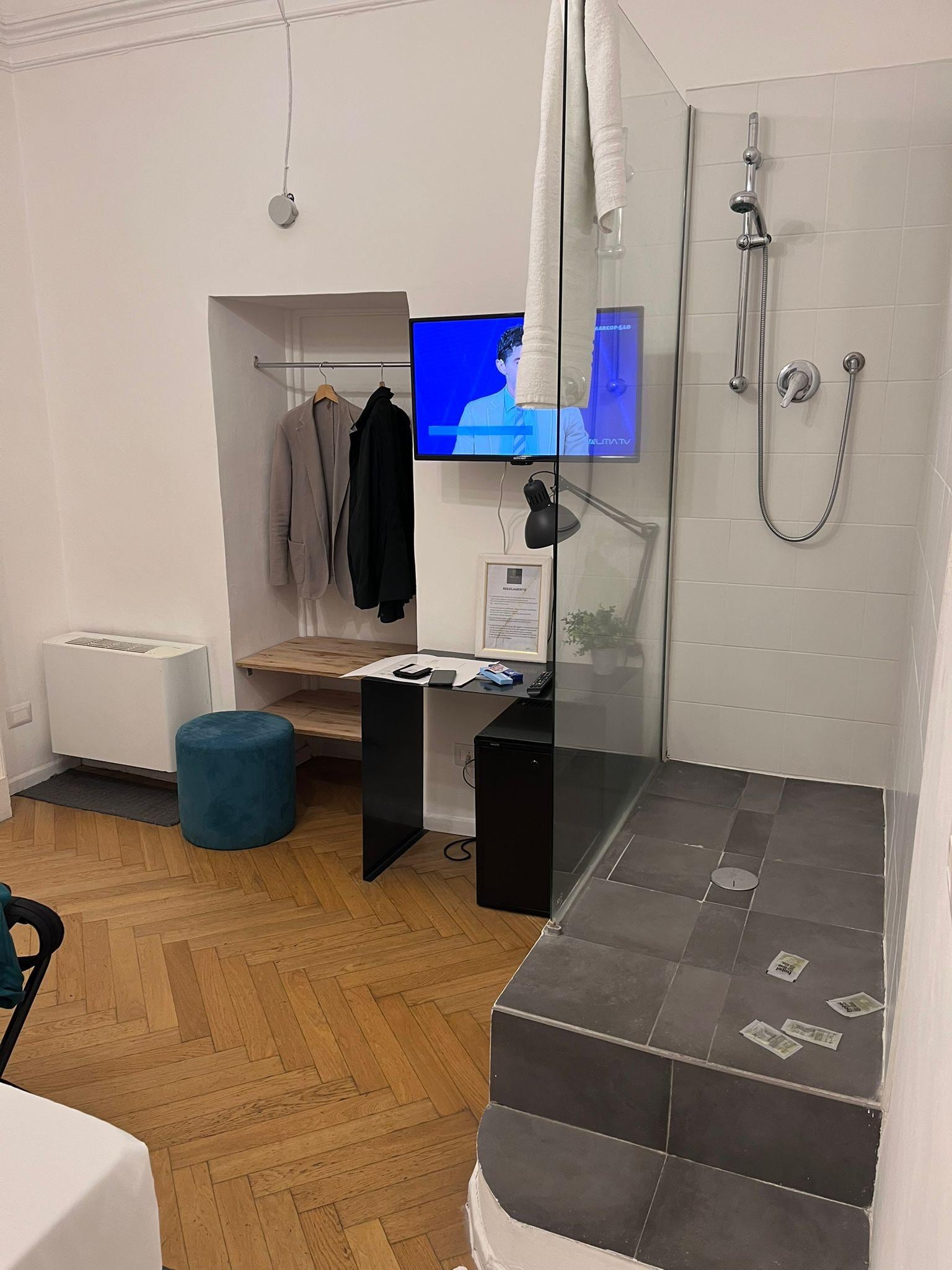 Shower inside the room
