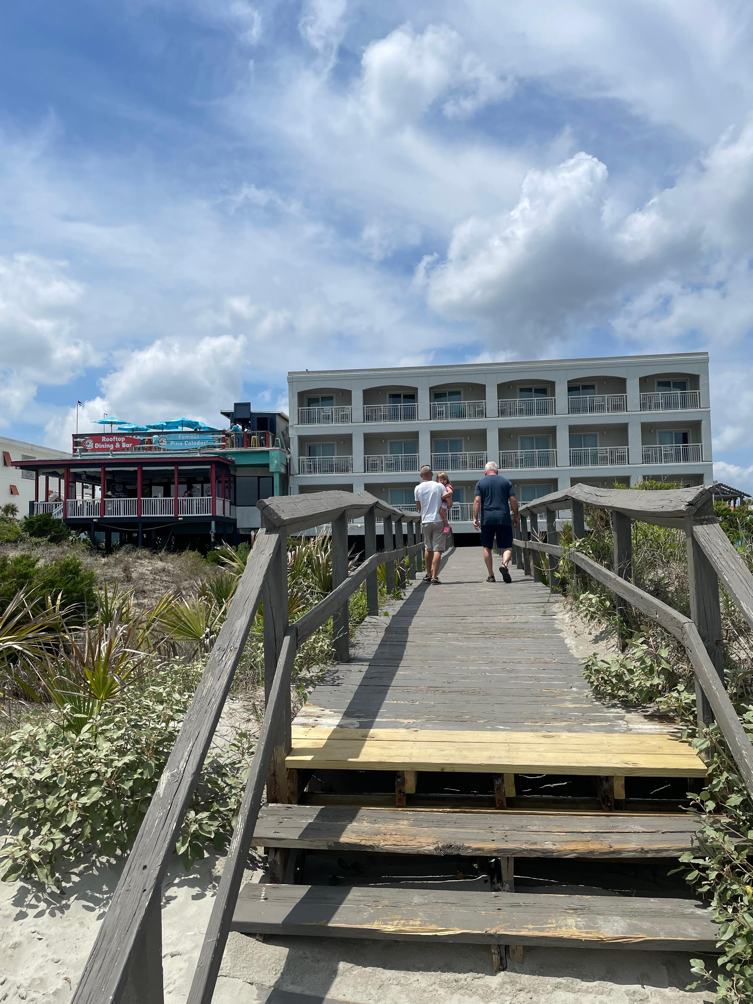 Walk way from hotel to ocean 