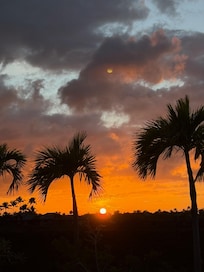 We enjoyed this kind of stunning sunset every evening at the pool in the backyard