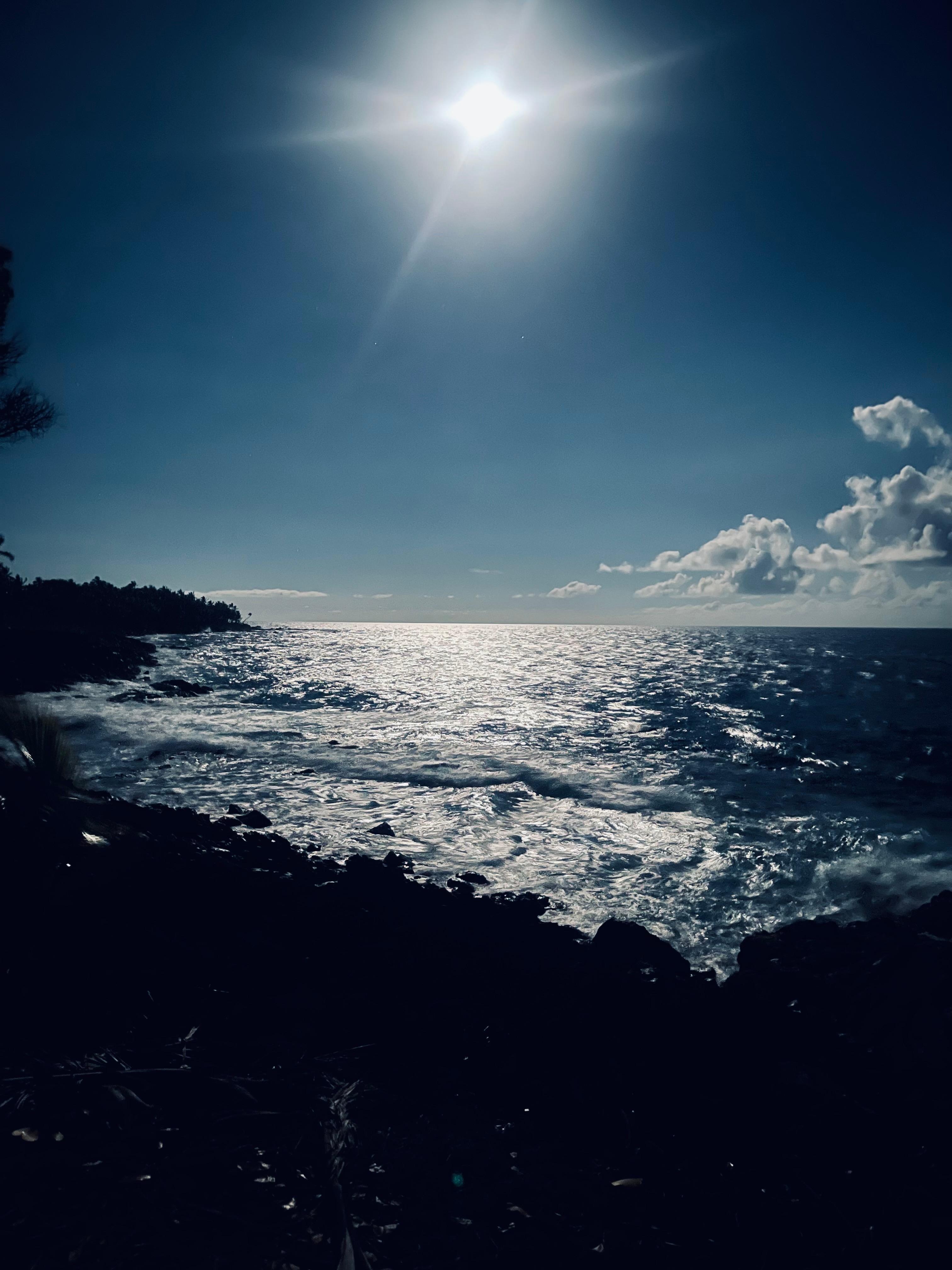 View of the moon rise at the ocean directly in front of the home.  Beautiful!