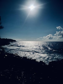 View of the moon rise at the ocean directly in front of the home. Beautiful!