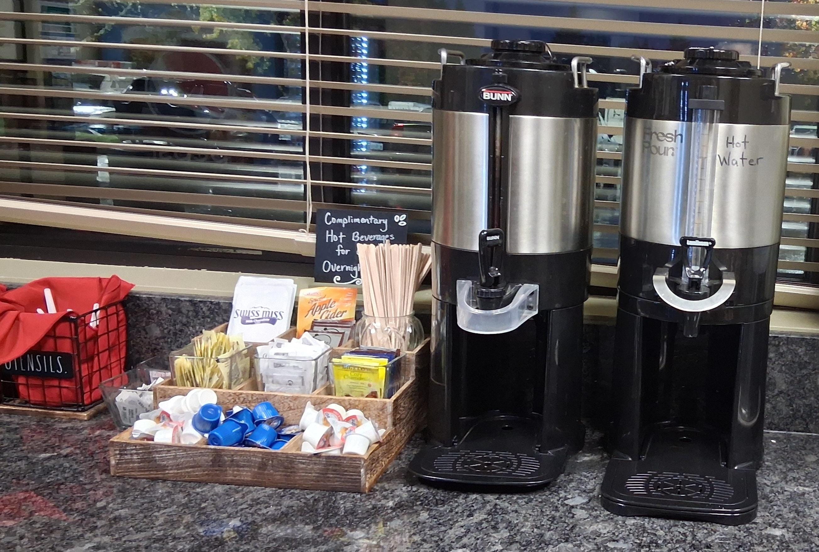 Free hot beverages including cocoa and cider