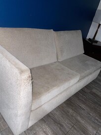 Couch is dirty ripped up and disgusting. Stains all over it.